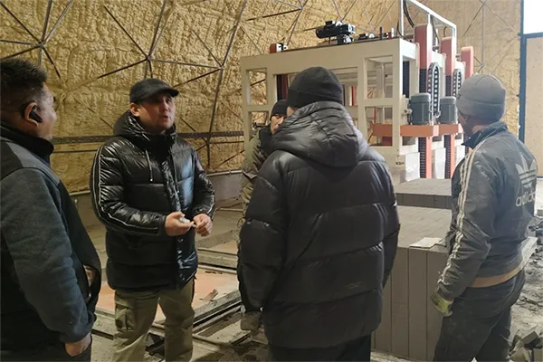 Линия производства блоков NAAC в Бишкеке, Кыргызстан
